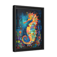Thumbnail for Coral Carnival Seahorse Canvas Wall Art with Frame