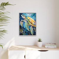 Thumbnail for Gliding Turtle Canvas Wall Art with Frame
