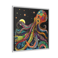 Thumbnail for Midnight Depths Octopus Canvas Wall Art with Frame