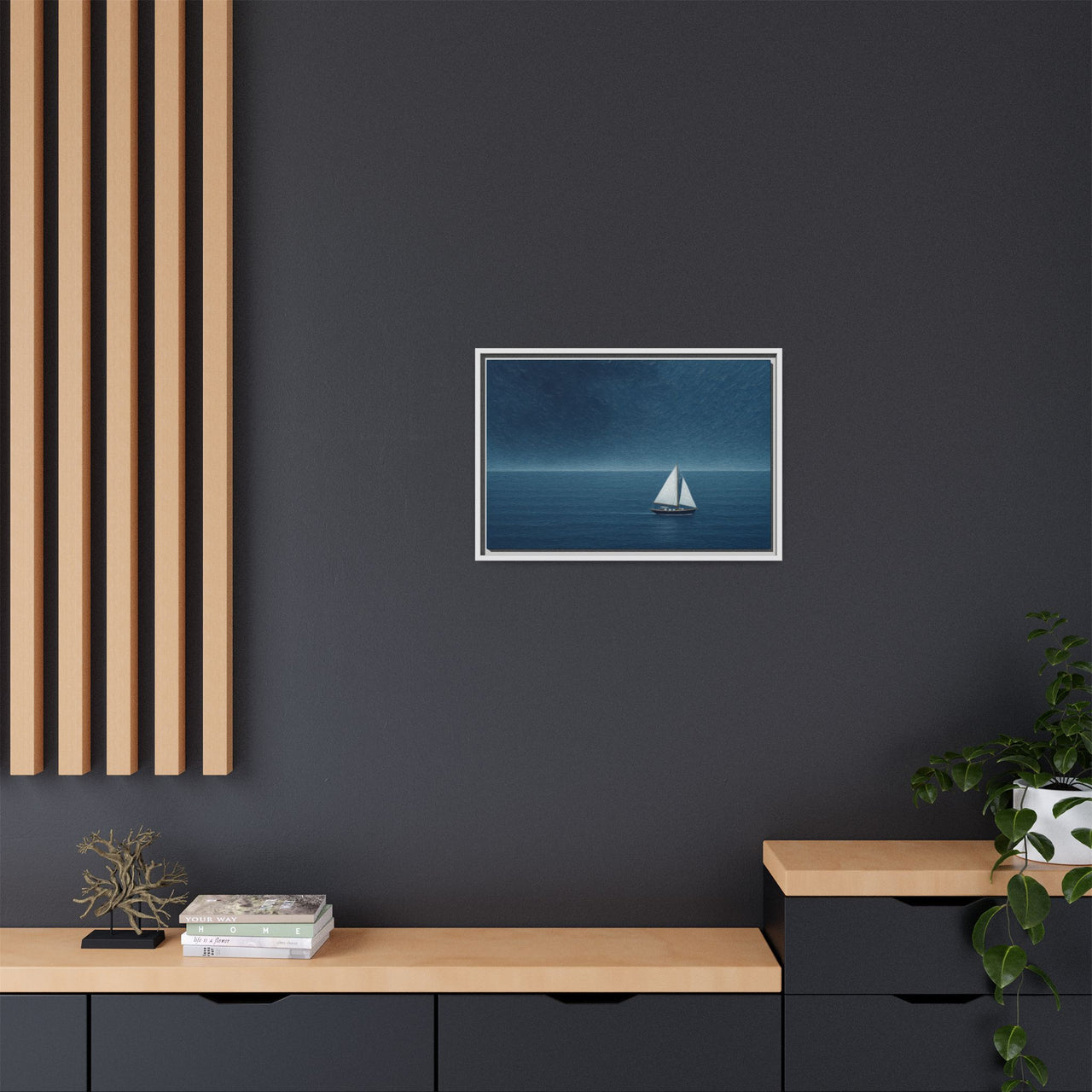 Sail Into Stillness Canvas Wall Art with Frame