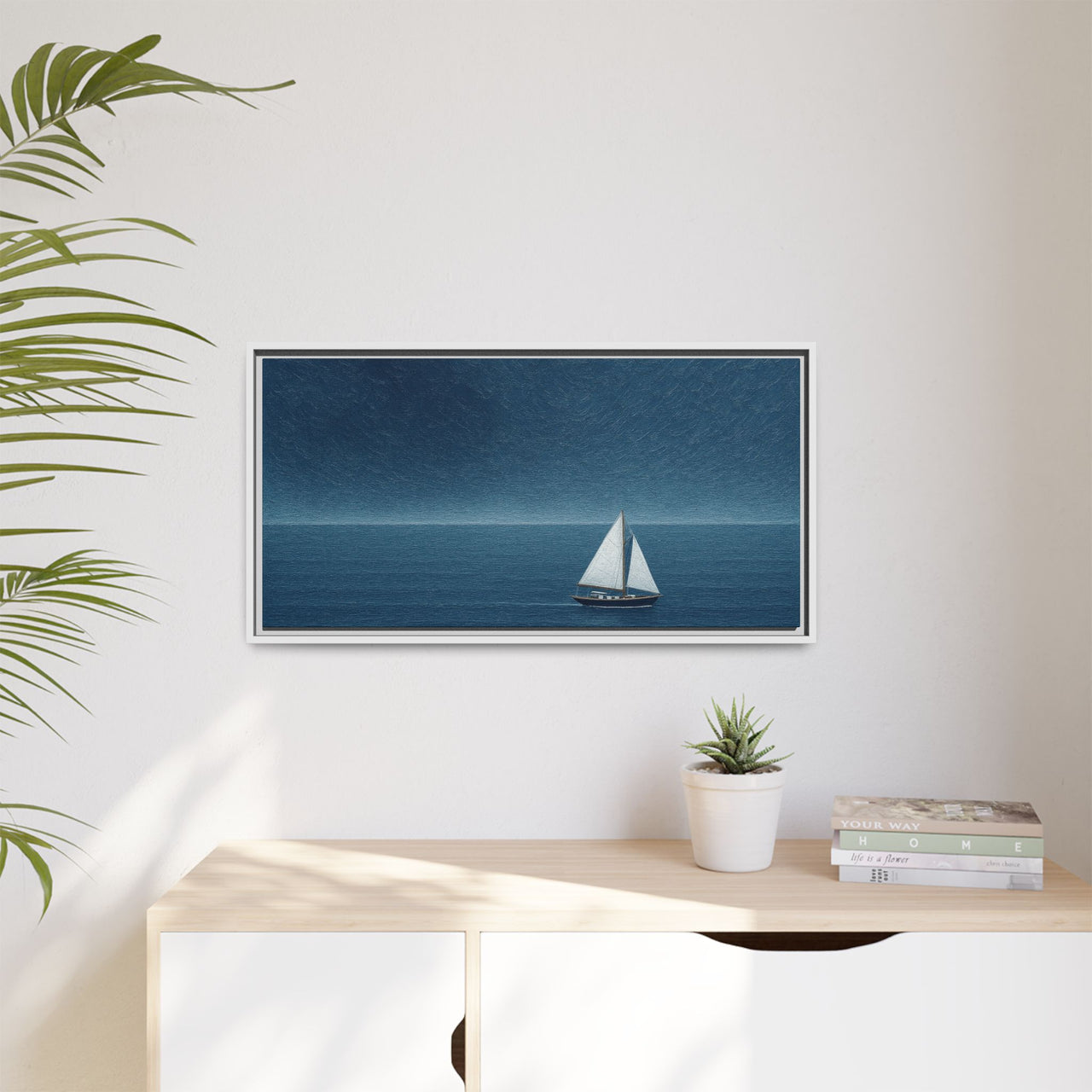 Sail Into Stillness Canvas Wall Art with Frame