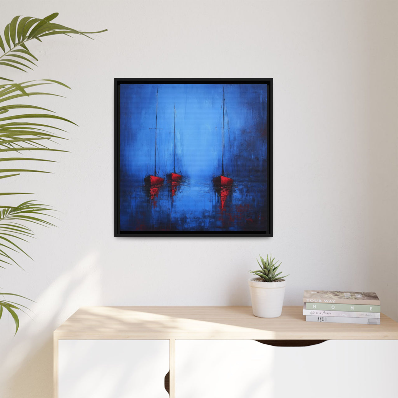 Nocturne at Sea Matte Canvas Wall Art with Frame