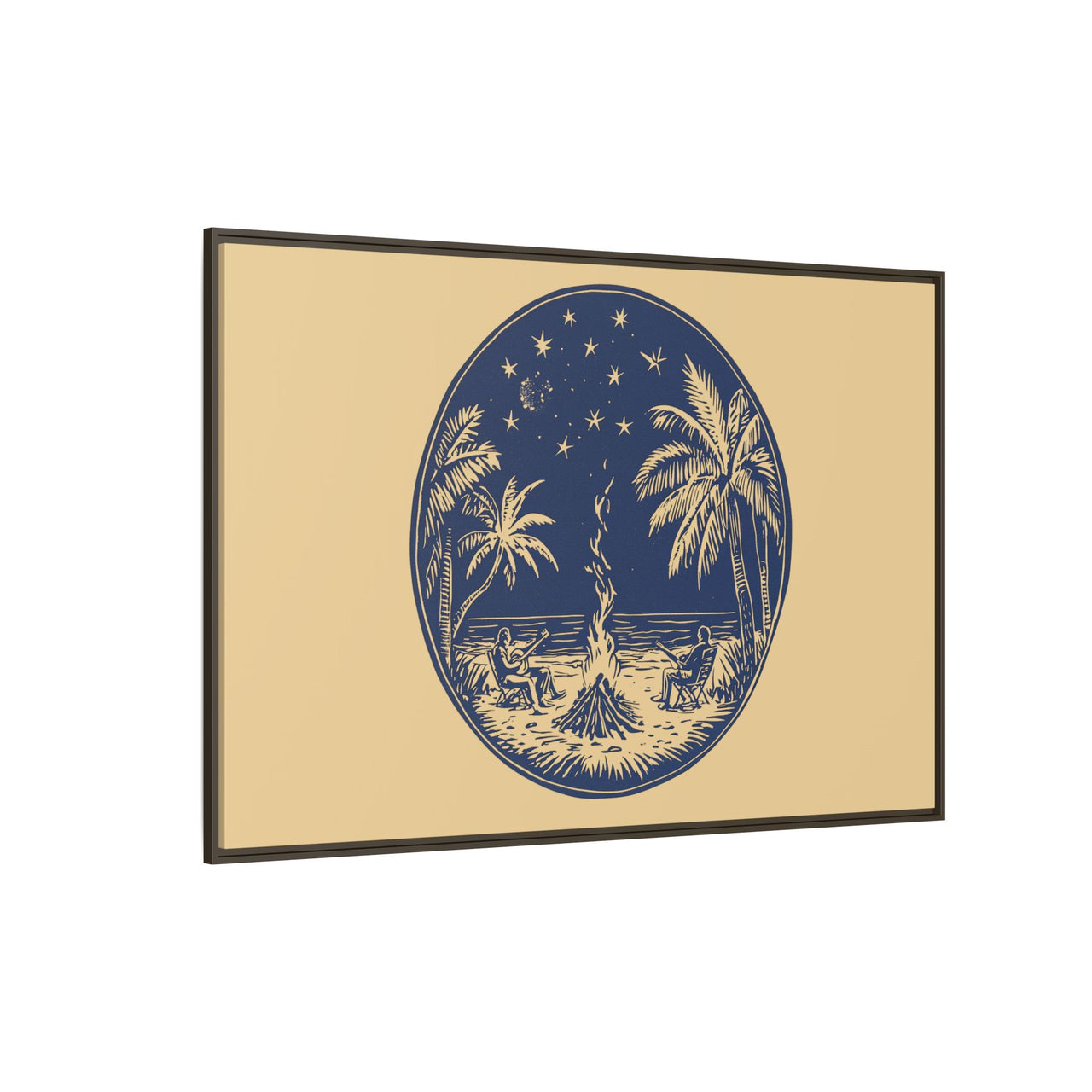 Beachfire Nights Canvas Wall Art with Frame