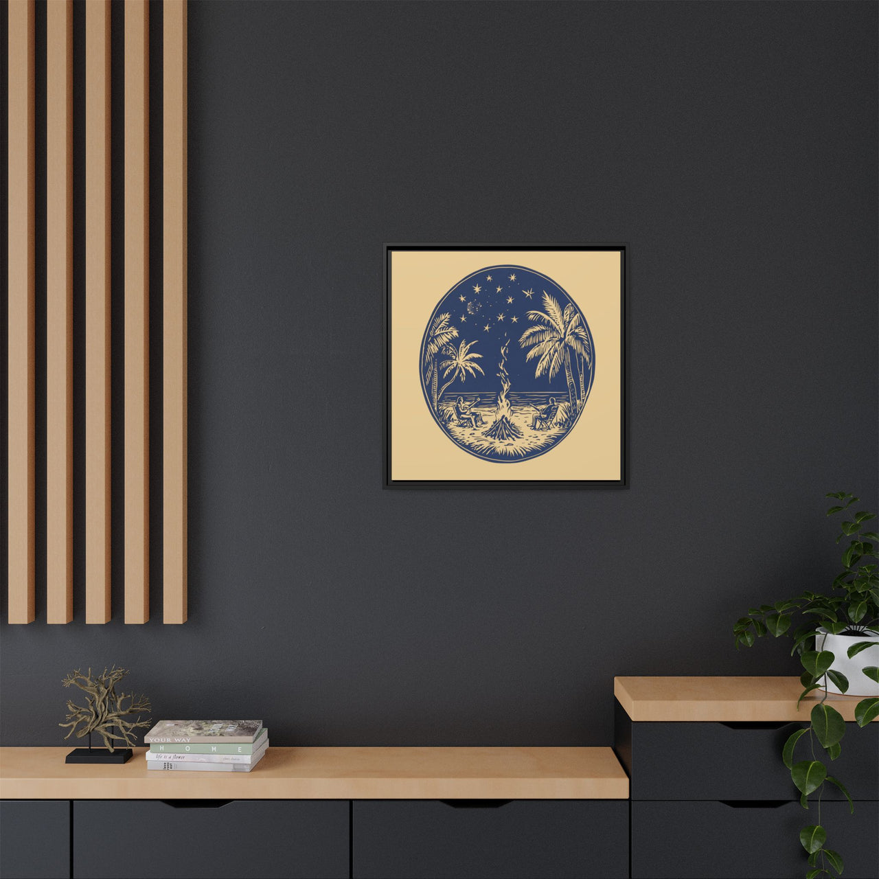 Beachfire Nights Canvas Wall Art with Frame