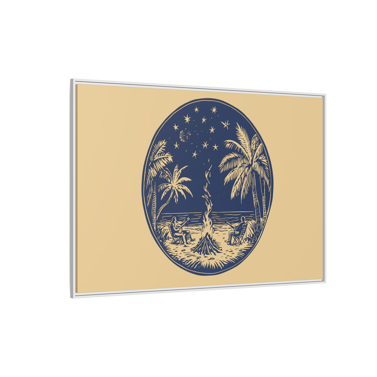Beachfire Nights Canvas Wall Art with Frame