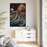 Thumbnail for Midnight Depths Octopus Canvas Wall Art with Frame