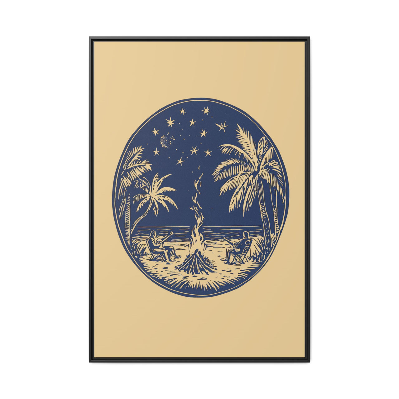 Beachfire Nights Canvas Wall Art with Frame