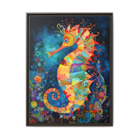 Thumbnail for Coral Carnival Seahorse Canvas Wall Art with Frame