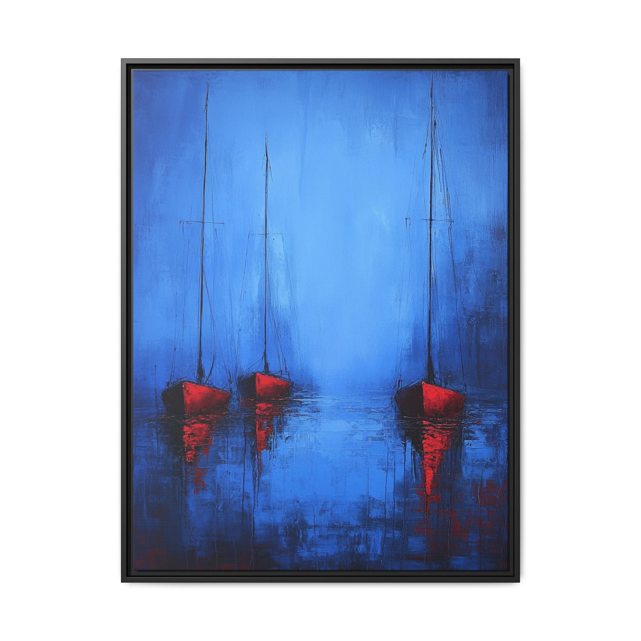 Nocturne at Sea Matte Canvas Wall Art with Frame