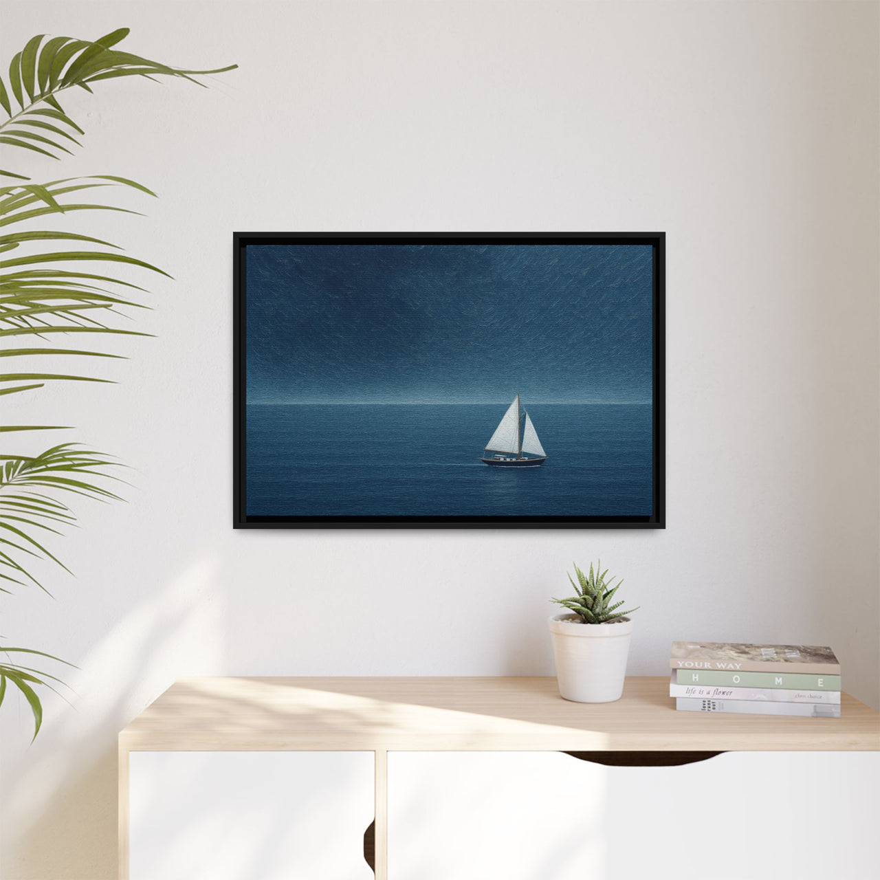 Sail Into Stillness Canvas Wall Art with Frame