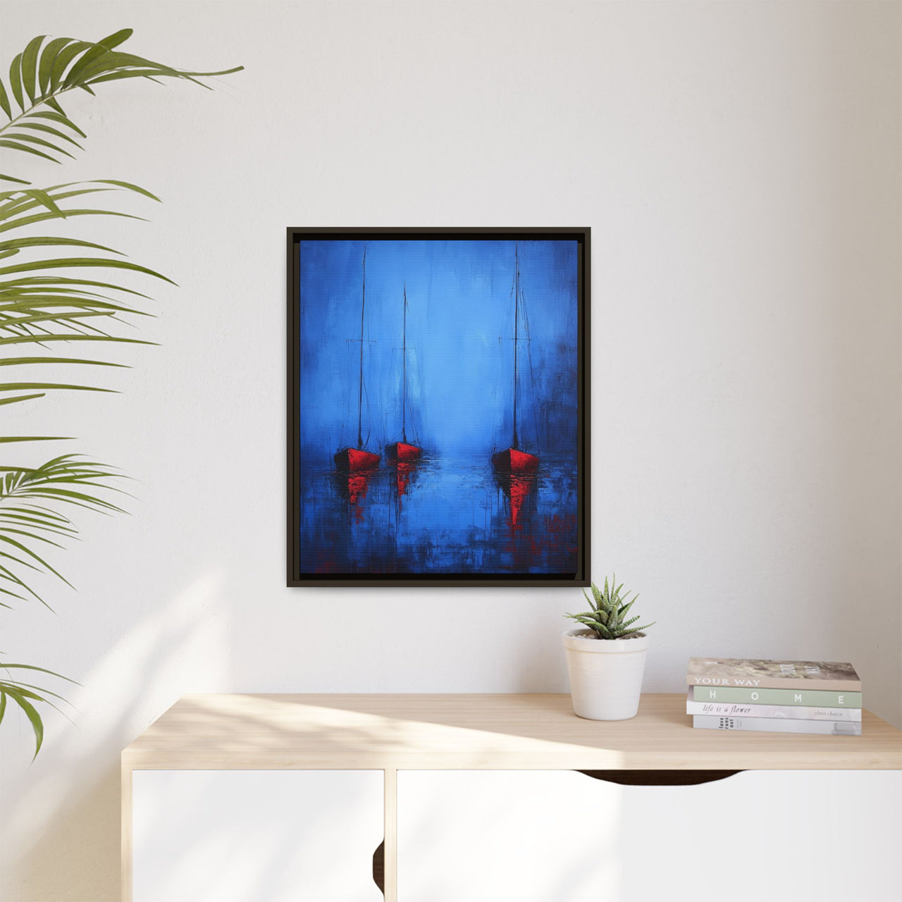 Nocturne at Sea Matte Canvas Wall Art with Frame