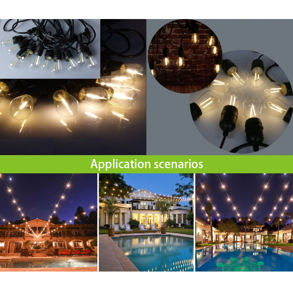 50PCS 51m Festoon String Lights Christmas Wedding Party Waterproof Outdoor-2