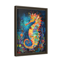 Thumbnail for Coral Carnival Seahorse Canvas Wall Art with Frame