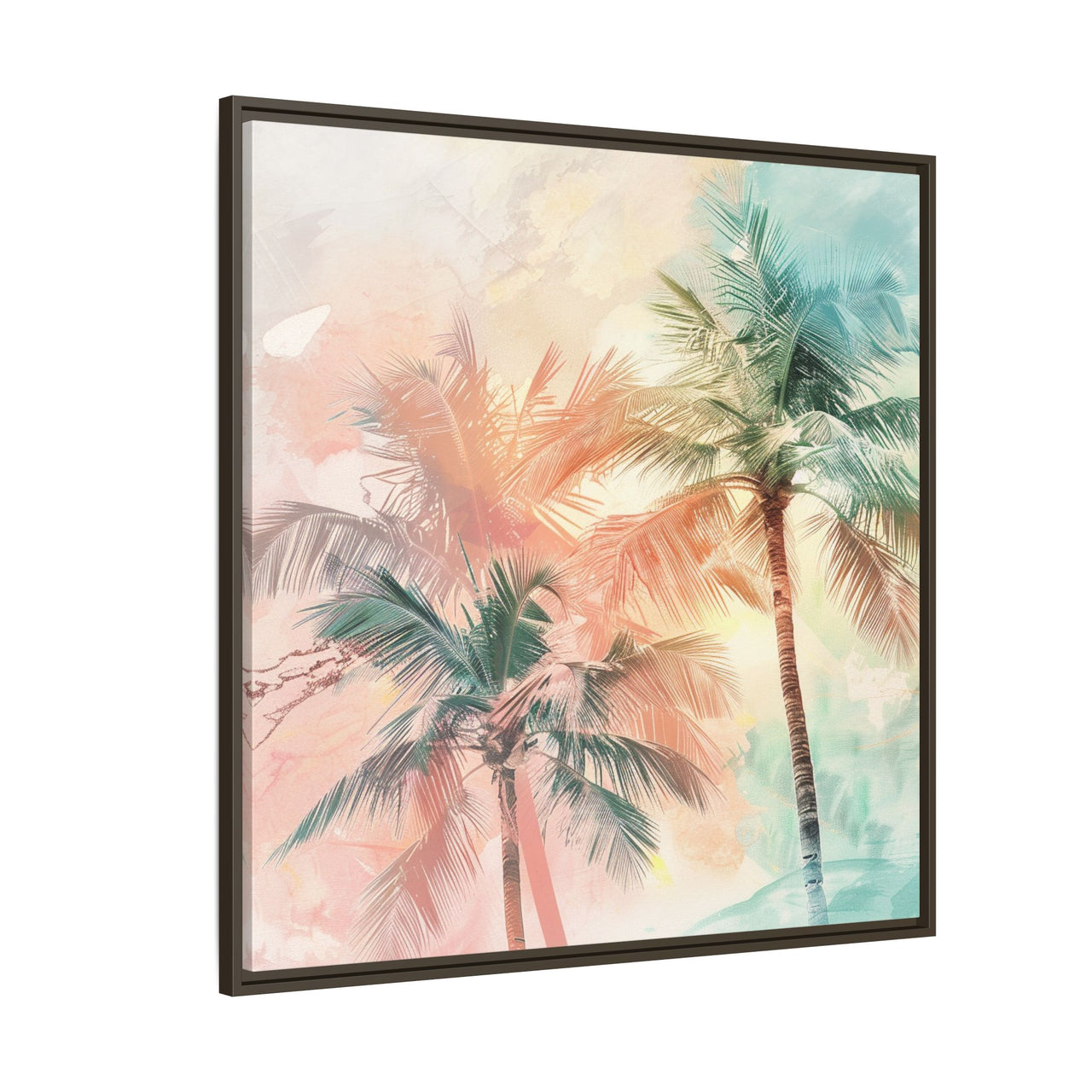 Palm Glow Canvas Wall Art with Frame