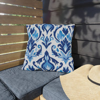 Thumbnail for Ikat Blues Outdoor Throw Pillow