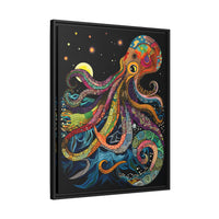 Thumbnail for Midnight Depths Octopus Canvas Wall Art with Frame