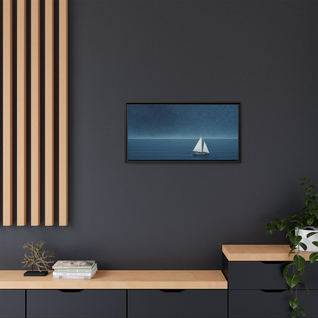 Sail Into Stillness Canvas Wall Art with Frame
