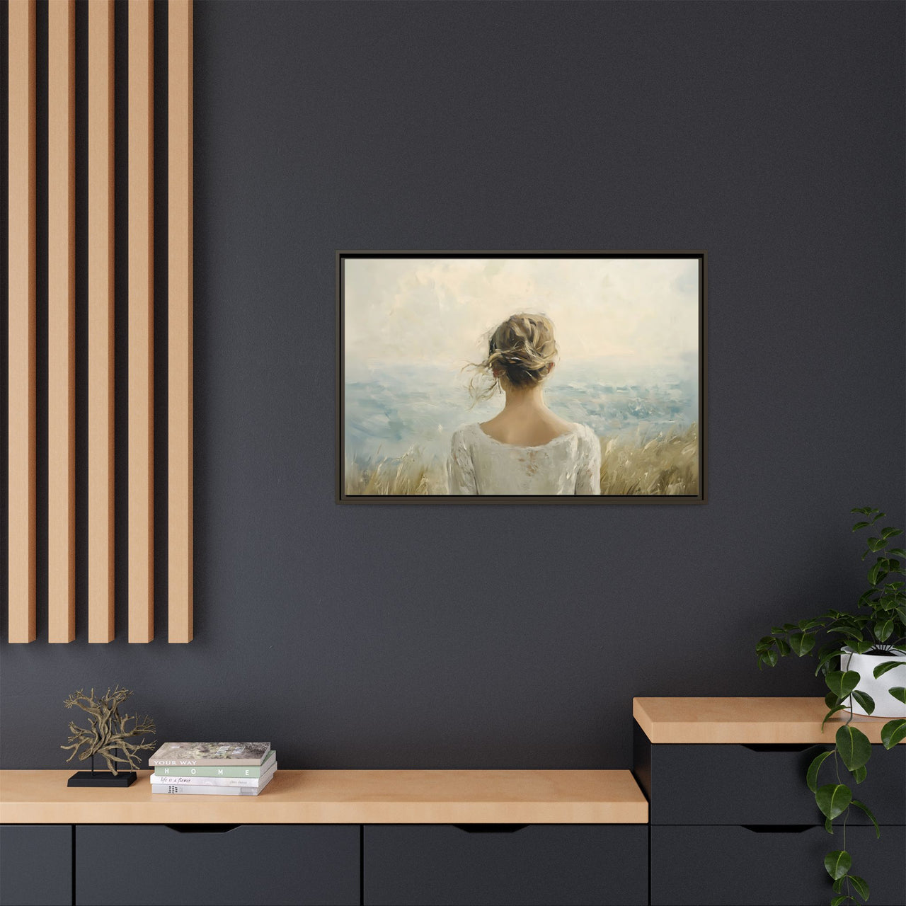 Where the Sky Meets Her Canvas Wall Art with Frame