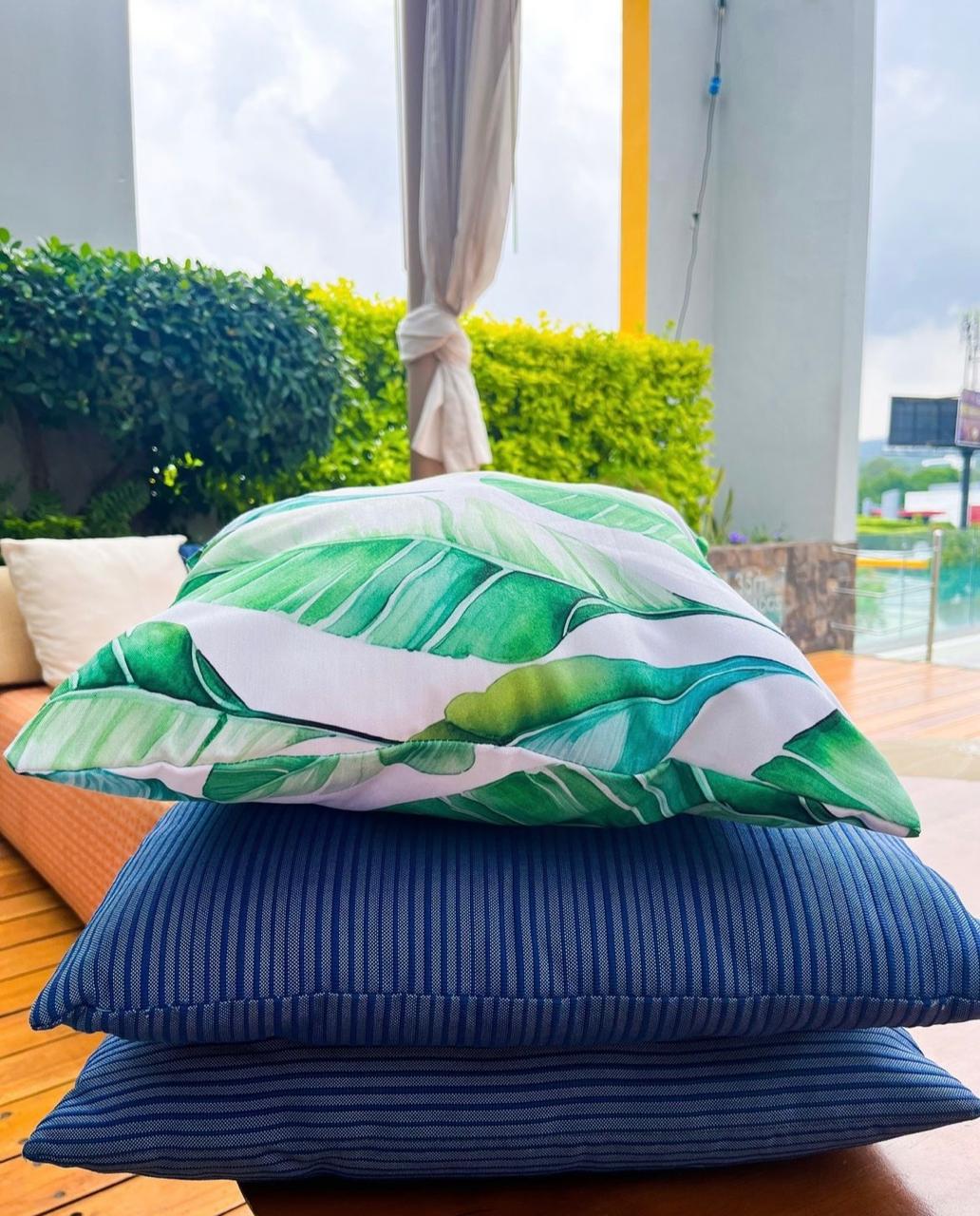 Tropical Banana Leaf Outdoor Throw Pillow