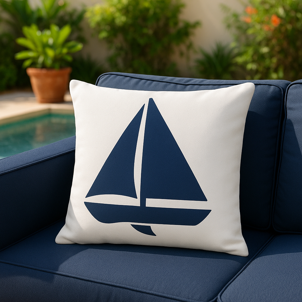 Sail Away Outdoor Throw Pillow