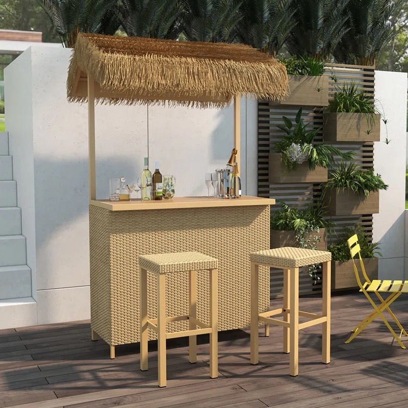 Island Haven Outdoor Tiki Bar Set