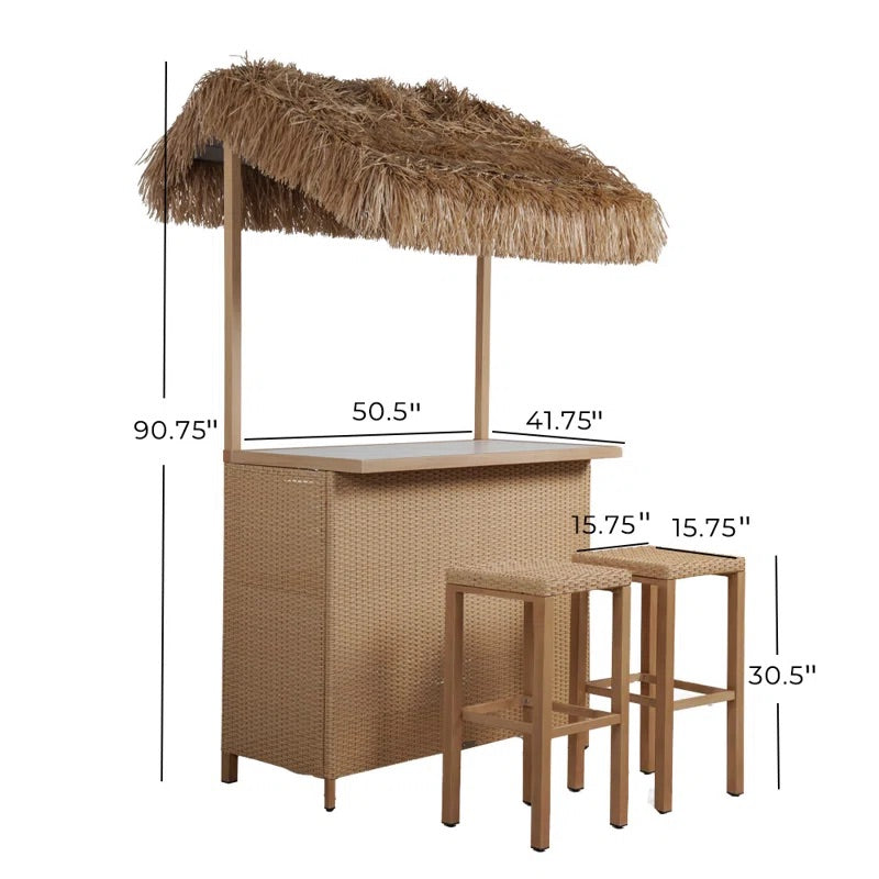Island Haven Outdoor Tiki Bar Set