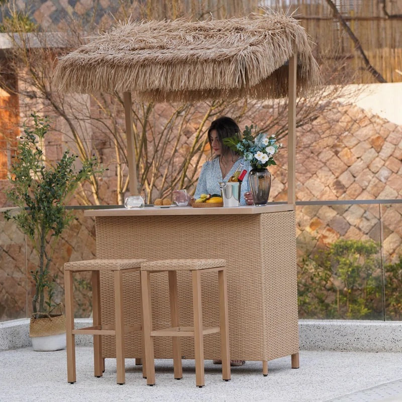 Island Haven Outdoor Tiki Bar Set