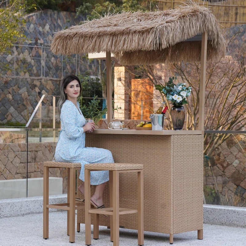 Island Haven Outdoor Tiki Bar Set