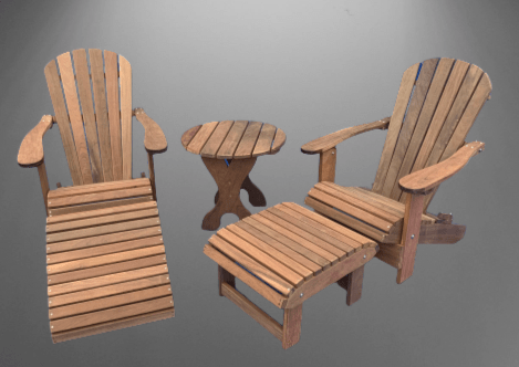 adirondack chair set with side table and ottoman