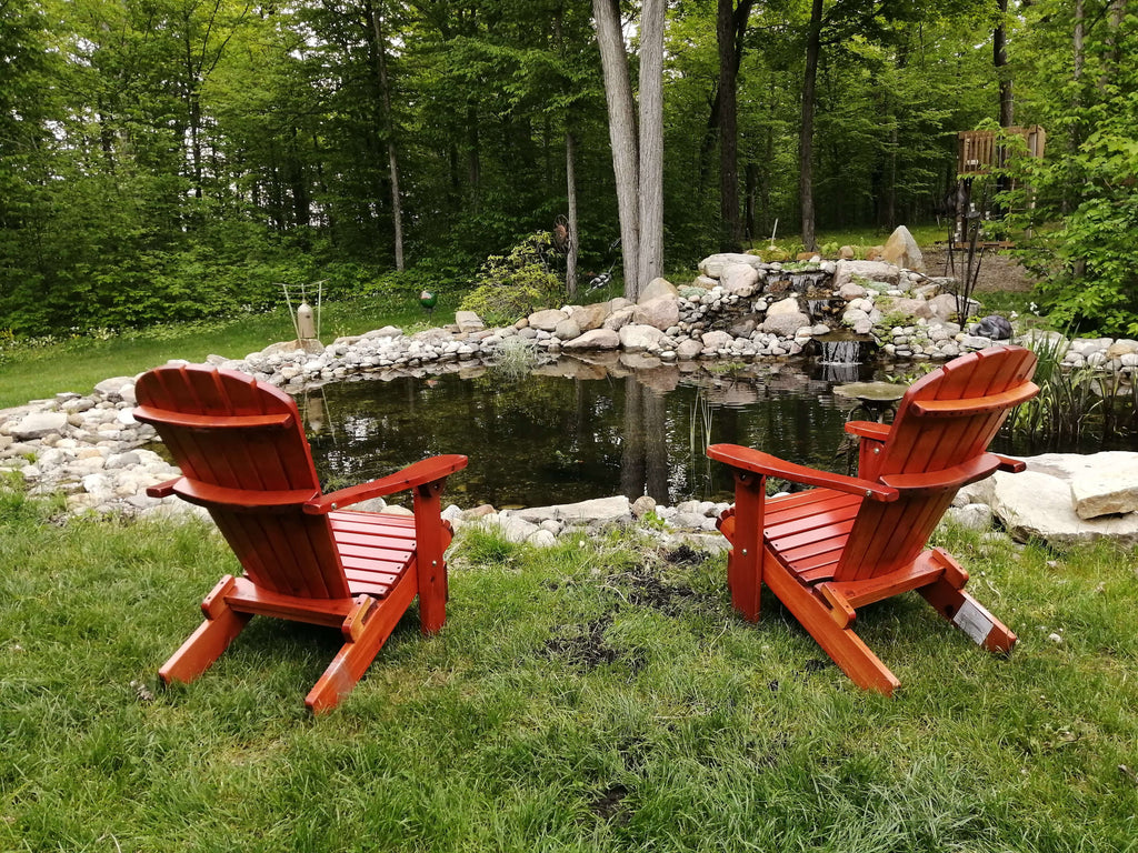 Seabreeze Classic™ Handcrafted Wooden Adirondack Chair Set of 2, Knotted Cedar Wood, Finished