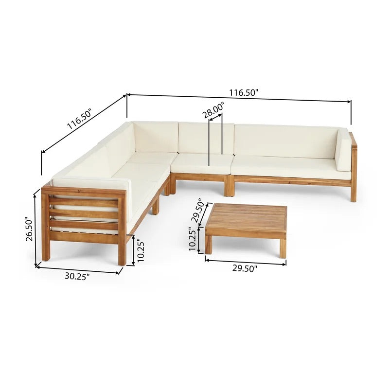 Solara Outdoor 7-Piece Sectional Seating Group with Cushions