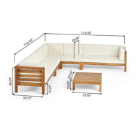 Thumbnail for Solara Outdoor 7-Piece Sectional Seating Group with Cushions
