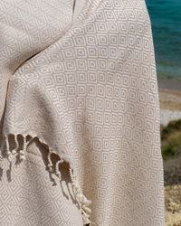 Thumbnail for ELA Hammam Beach Towel, Spa Sauna Towel - Beige-1