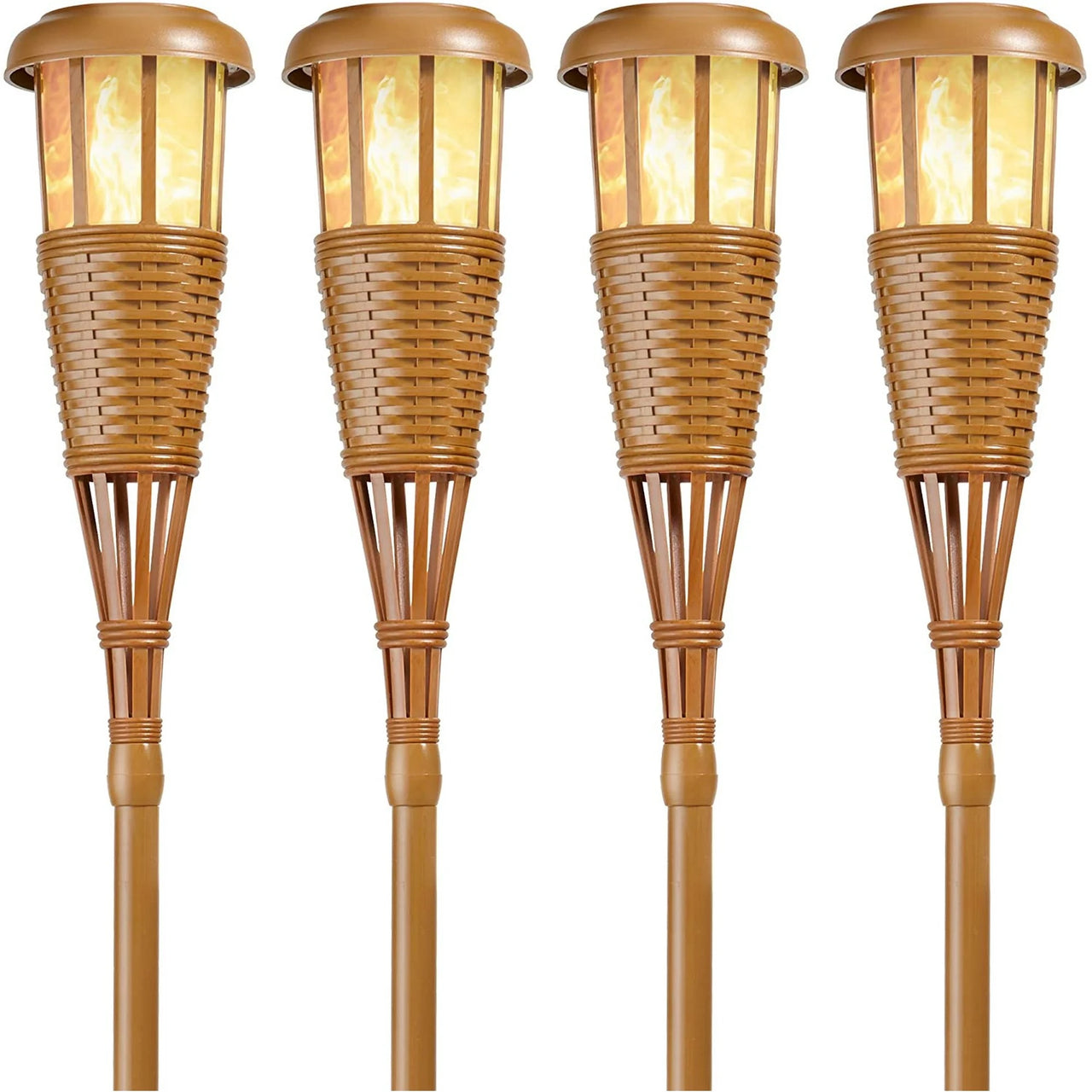 Solar Flickering LED Island Torches – 4-Pack