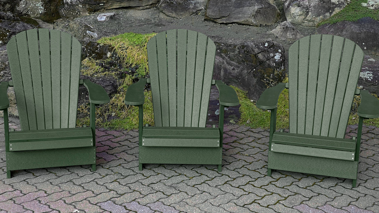 Poly-Luxe Recycled Plastic Folding Royal Adirondack Chair (Large)