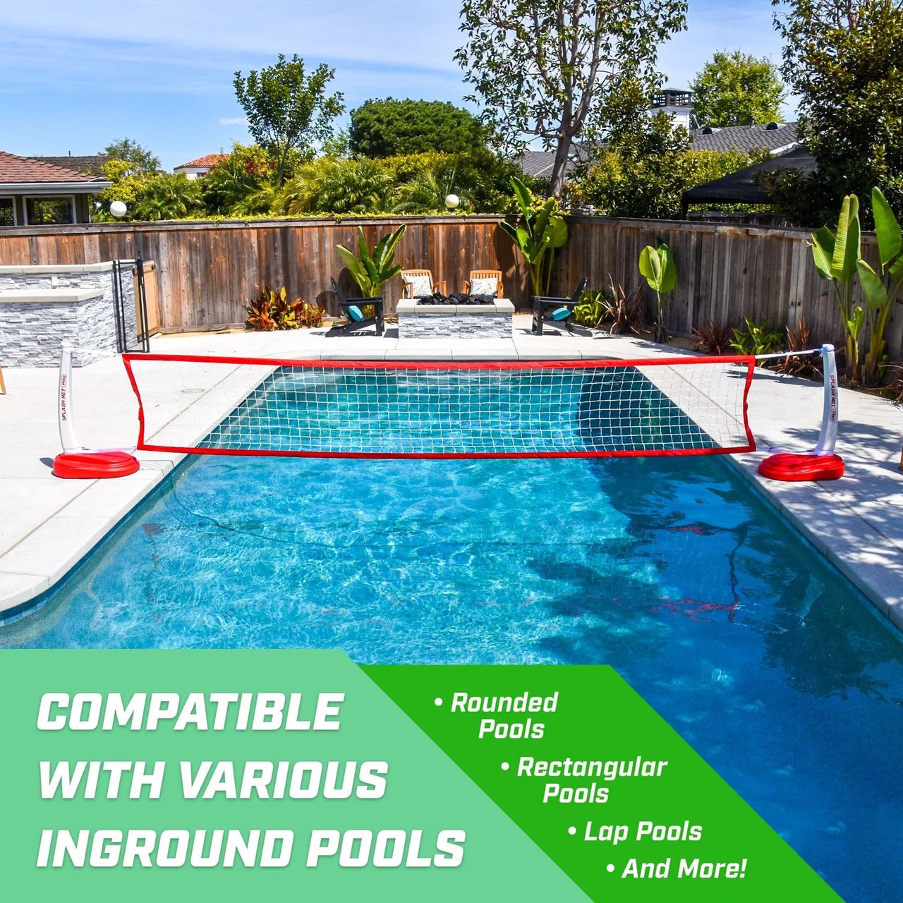 GoSports AquaSpike Pro Pool Volleyball Set - Red