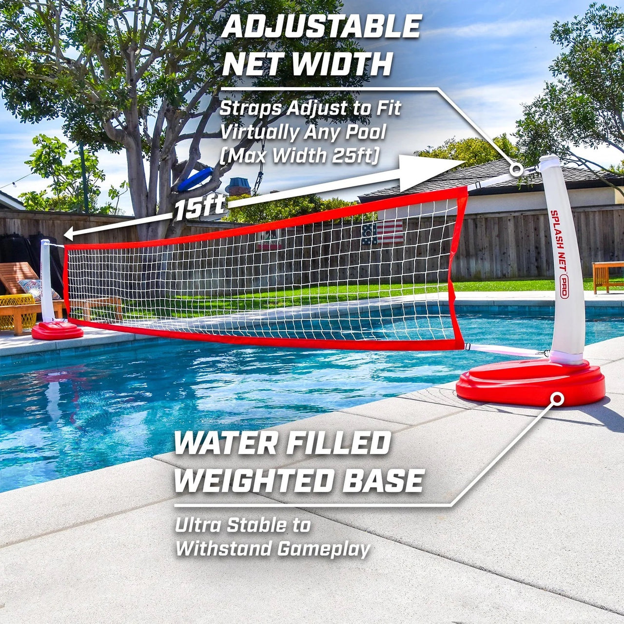 GoSports AquaSpike Pro Pool Volleyball Set - Red
