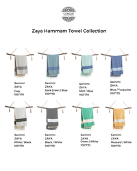 Thumbnail for ZAYA Hammam Towel, Beach Towel, Pestemal - Black / White-4