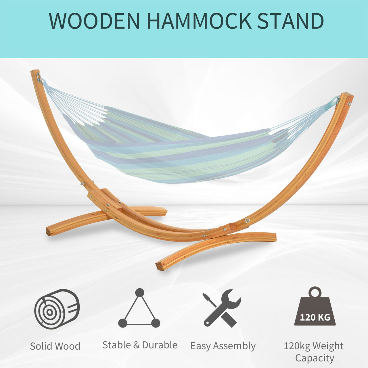 3 Metre Wooden Hammock Stand Universal Outdoor Garden Accessory-3