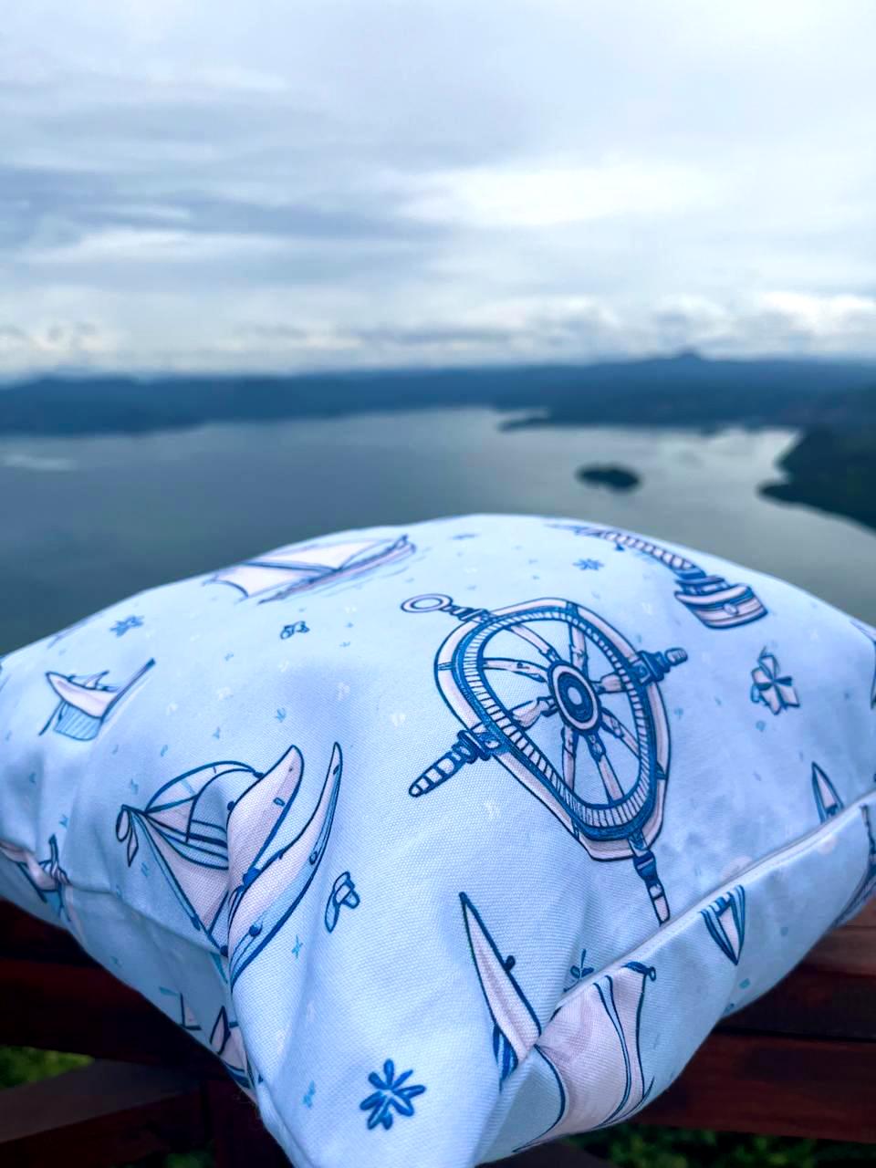 Nautical Notes Outdoor Throw Pillow