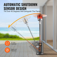 Thumbnail for Propane Patio Heater 50000BTU Tall Hammered w/Wheels Outdoor Silver Gray-1