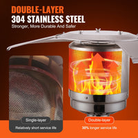 Thumbnail for Propane Patio Heater 50000BTU Tall Hammered w/Wheels Outdoor Silver Gray-3