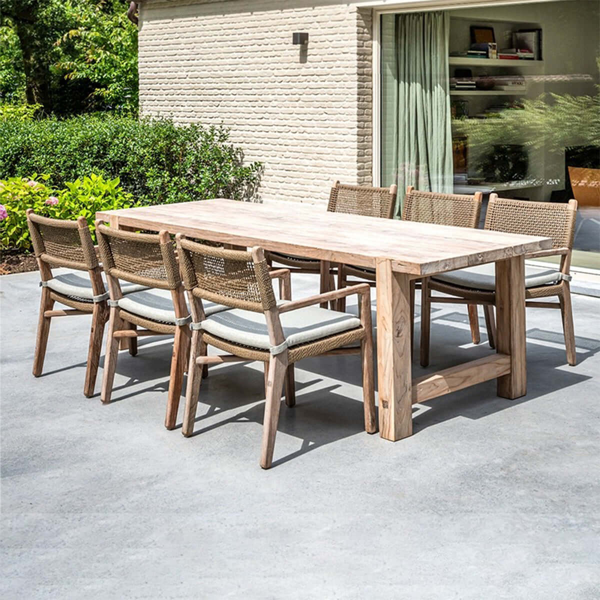 Valan Teak Woven Armchair-2