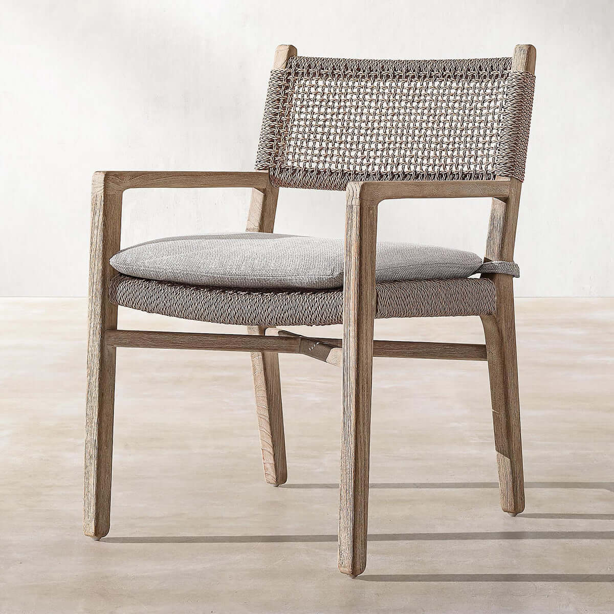 Valan Teak Woven Armchair-4